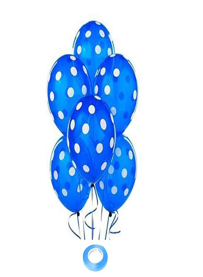 AMFIN® 12 Inch (Pack of 30) Polka Dot Birthday Party Balloons - Blue - Image 1